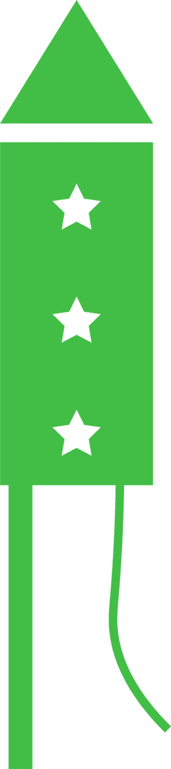 Green Firework Vector Icon on Transparent Background