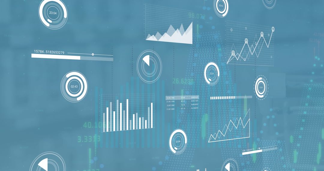 Virtual Financial Data Charts on Digital Interface