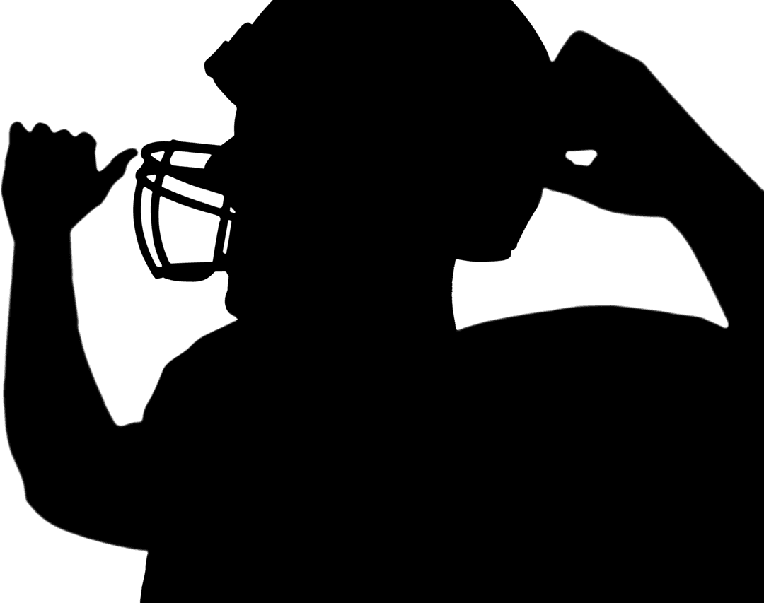 Transparent American Football Player Silhouette with Helmet