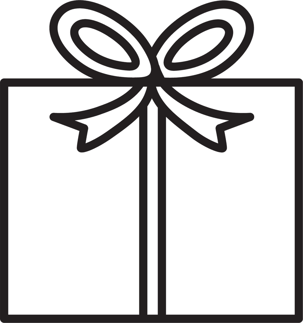 Sleek Black Gift Box with Bow Overlay for Transparent Use