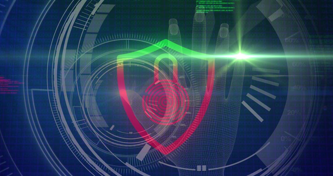 Futuristic Biometrics Security Concept with Digital Fingerprint