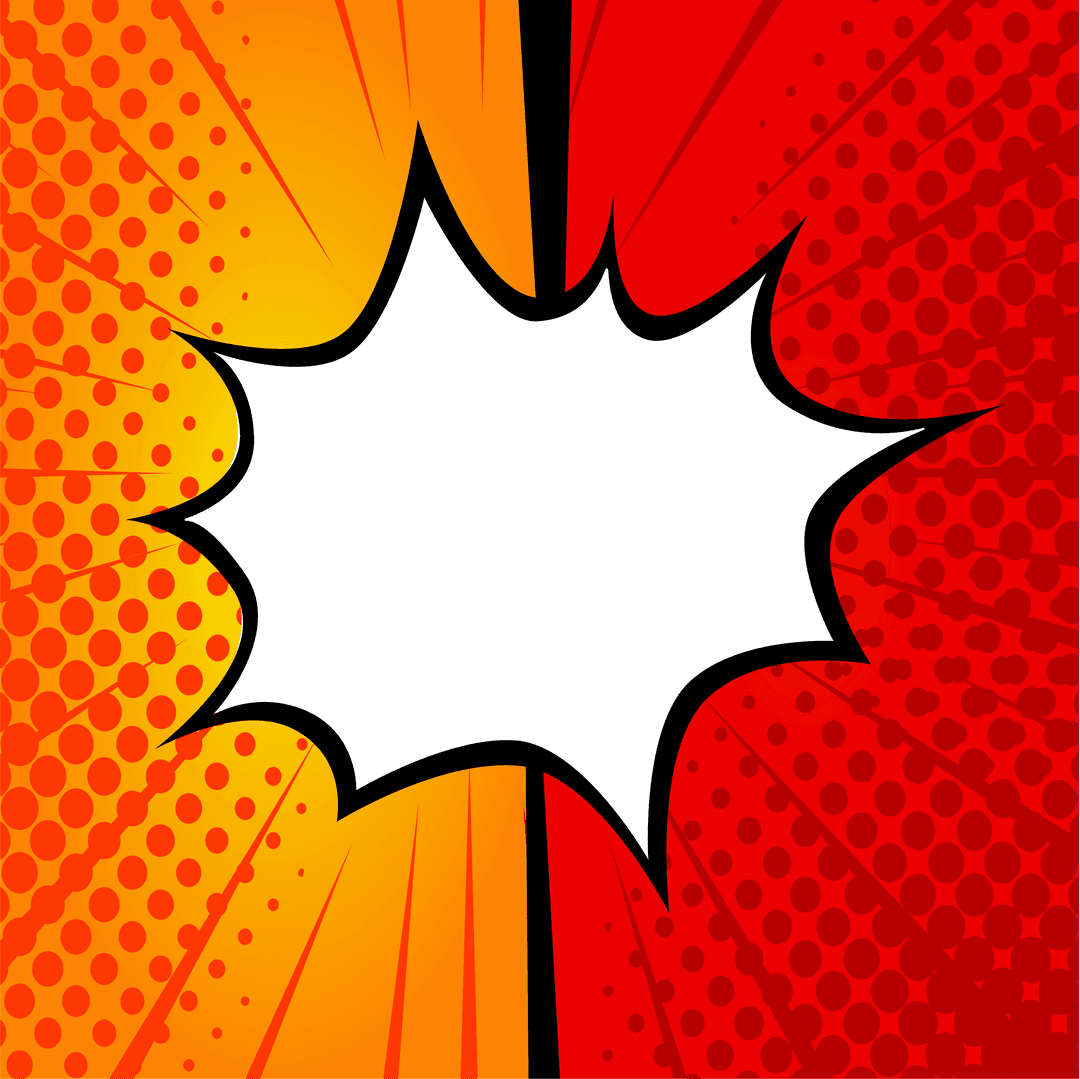 Colorful Transparent Speech Bubble with Pop Art Comic Style