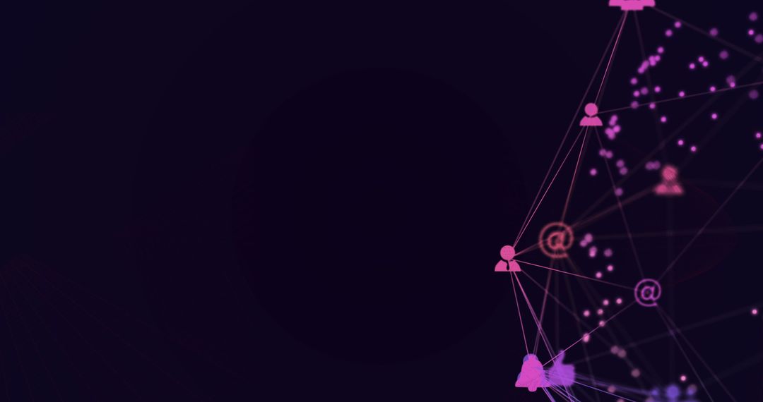 Abstract Digital Network with Data Connections on Dark Background