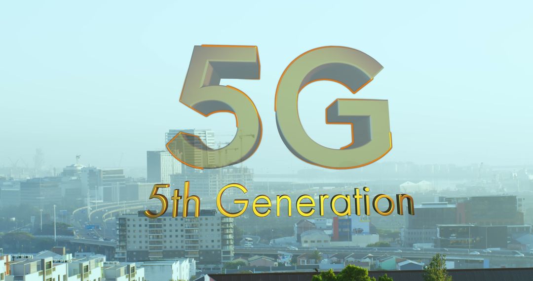 Futuristic 5G Networking Over Modern Cityscape