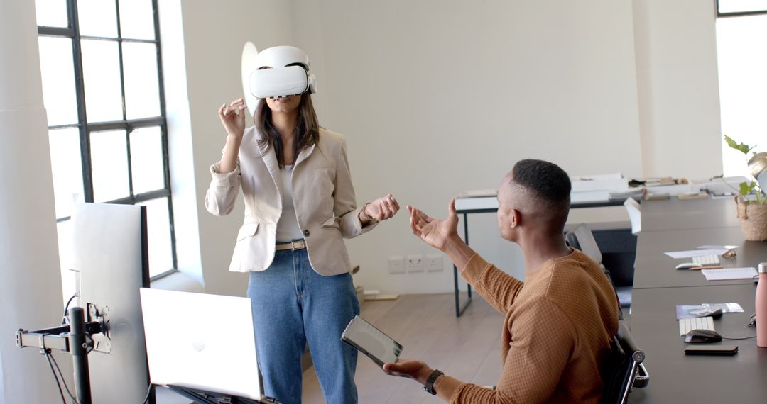 Business Innovation with VR in Modern Office Setting
