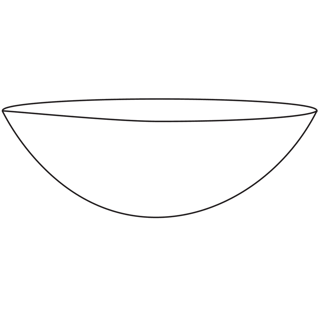 Transparent Empty White Bowl Illustration on Clear Background