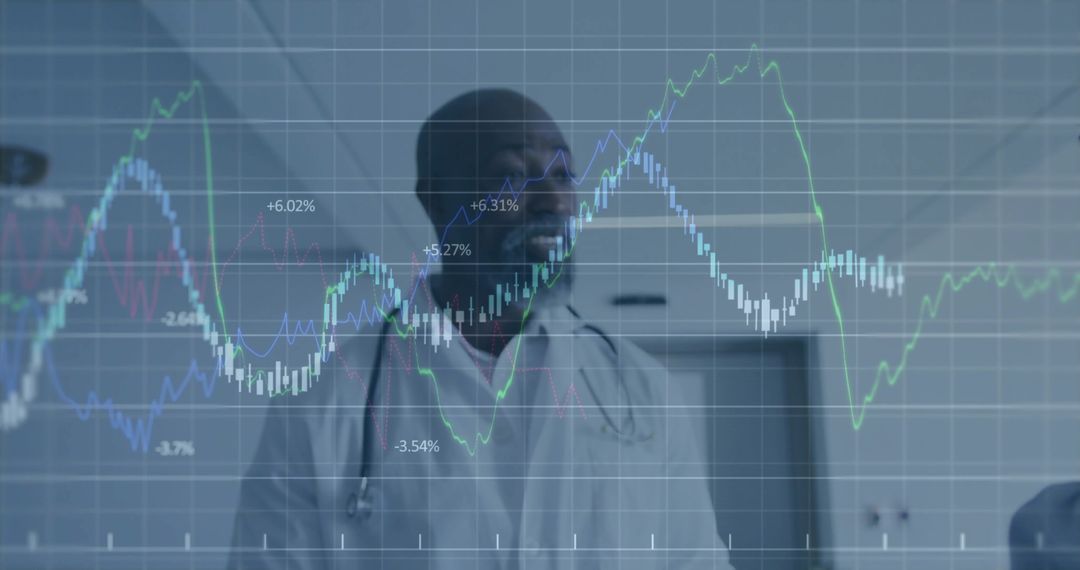 Doctor Analyzing Chart Data in Hospital Corridor