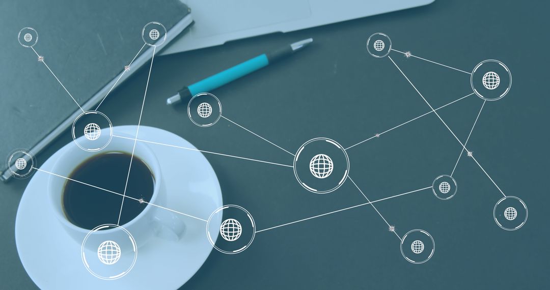 Digital Network Connections Overlay on Workspace