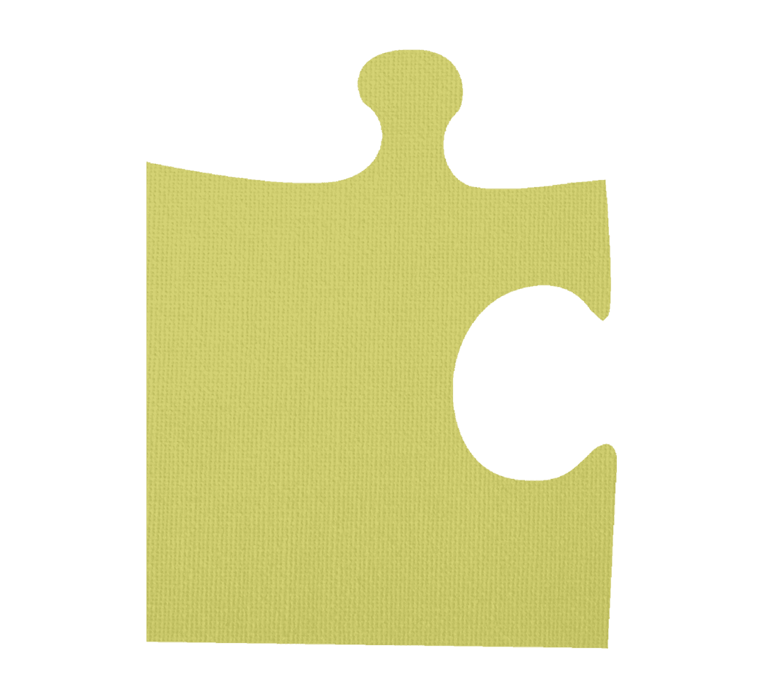 Single Green Puzzle Piece on Transparent Background