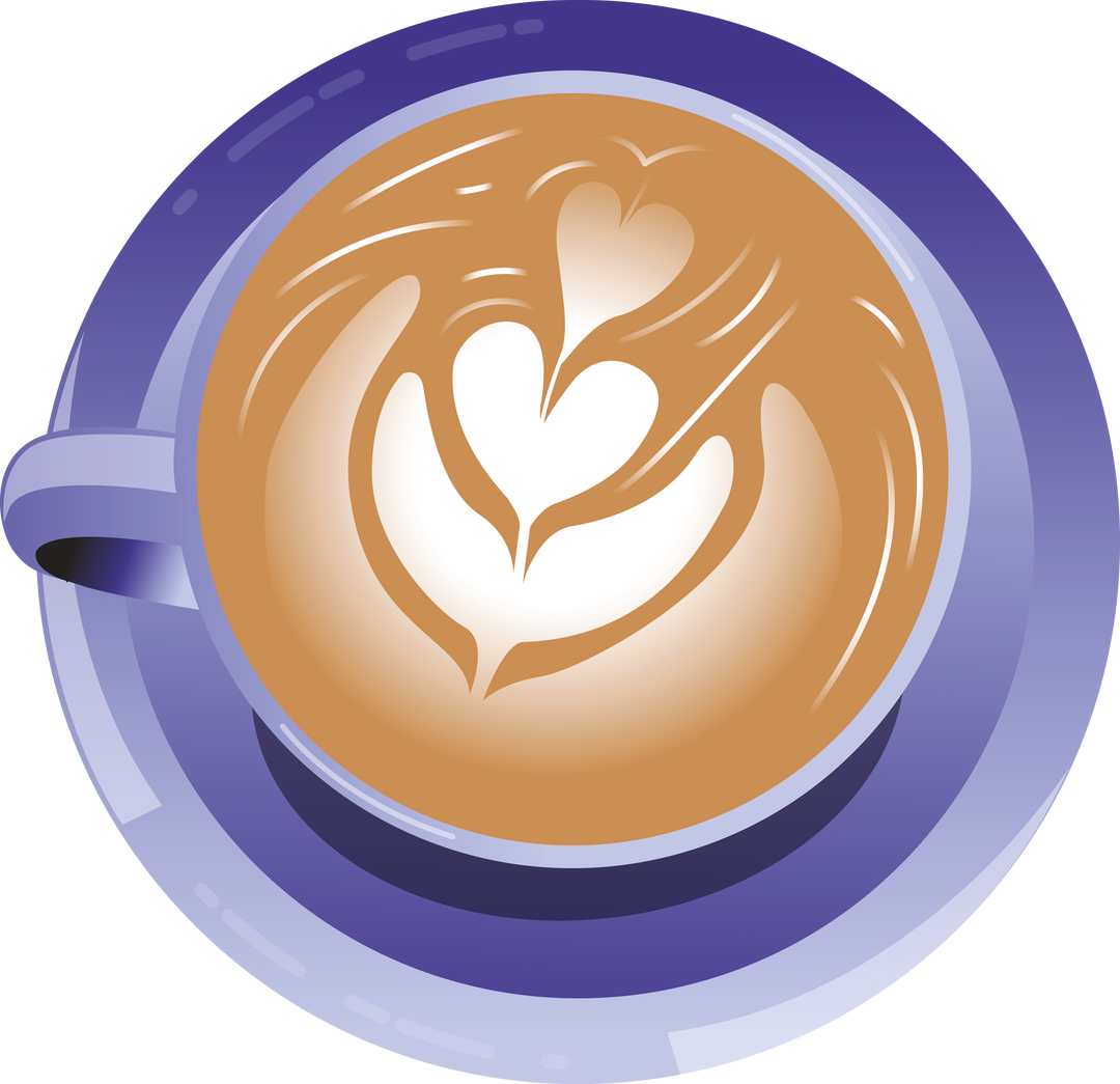 Flat Design Coffee Cup with Latte Art Icon on Transparent Background - Download Free Stock Images Pikwizard.com