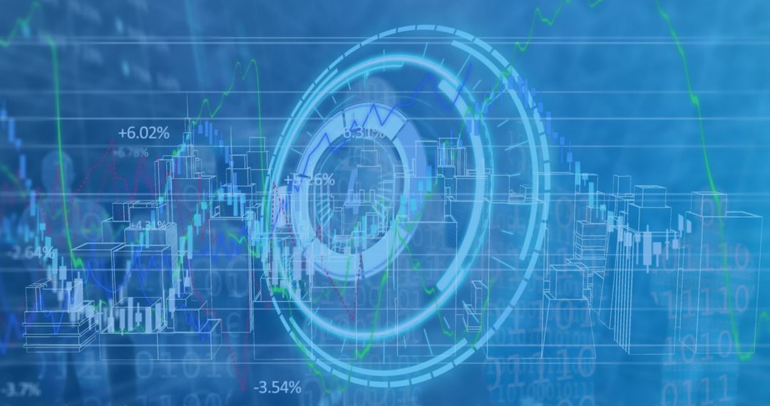 Financial Data Analytics Overlayed on 3D Cityscape