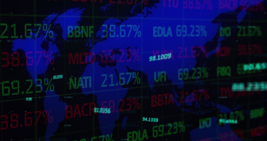 Global Financial Data Overlaps with World Map Reflect Trends