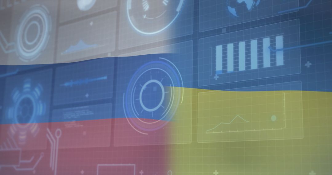 Futuristic Interface Overlaid with National Flag Gradient