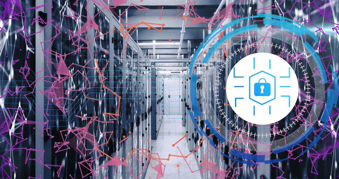 Secured Data Systems in Modern Server Room with Digital Locks