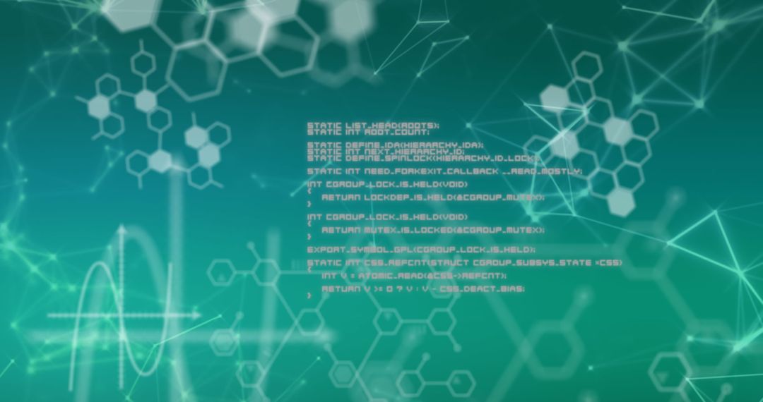 Abstract tech network with holographic coding display