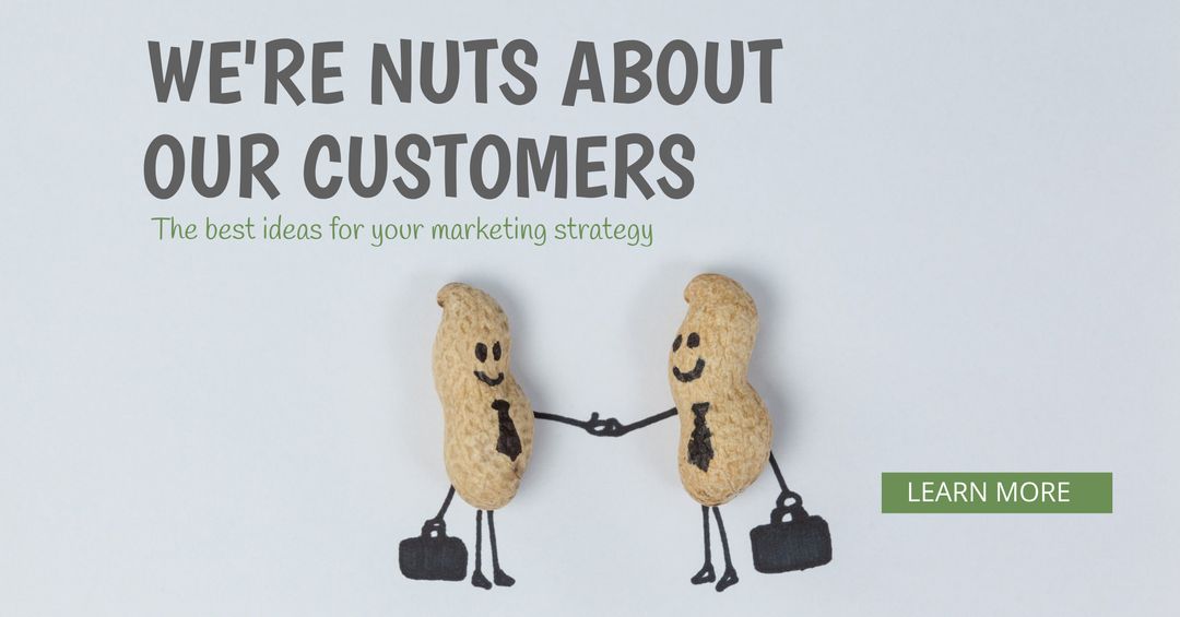 Funny Peanuts Business Shake for Customer Appreciation Concept