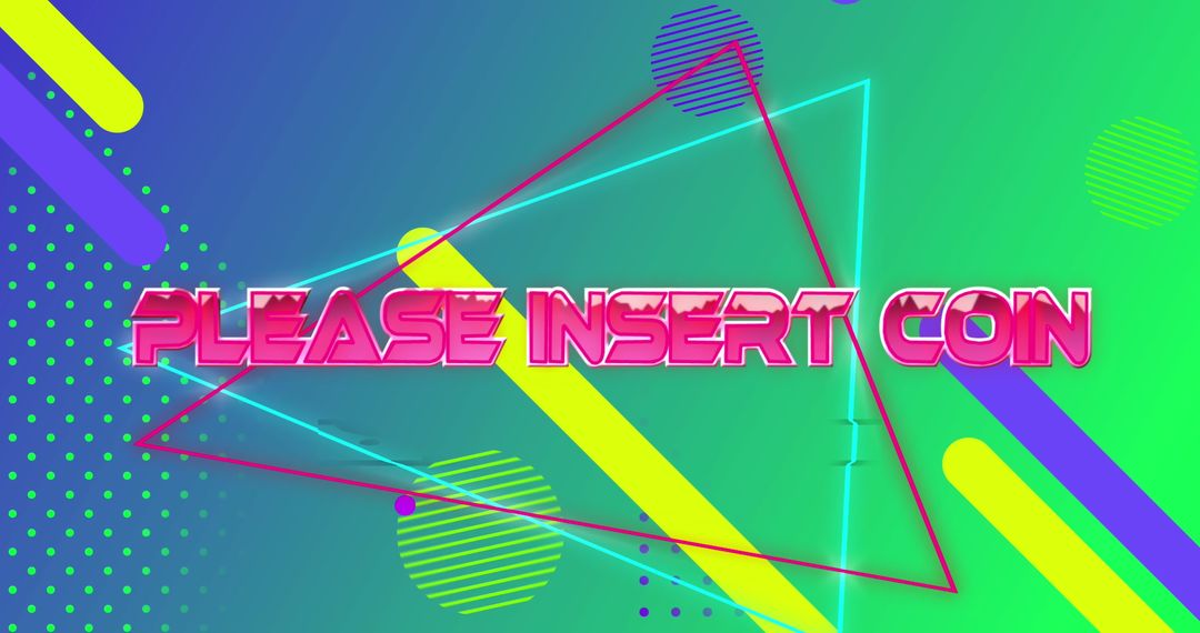 Retro Arcade Insert Coin Neon Design