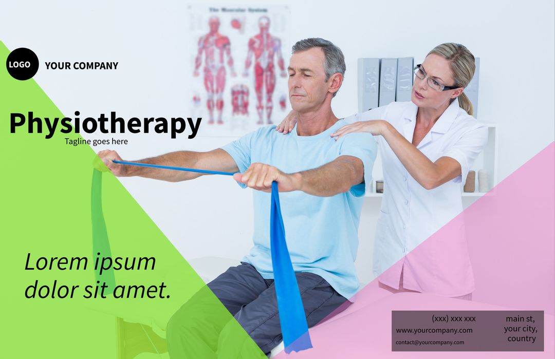 Professional Physiotherapist Assists Patient with Exercise Routine