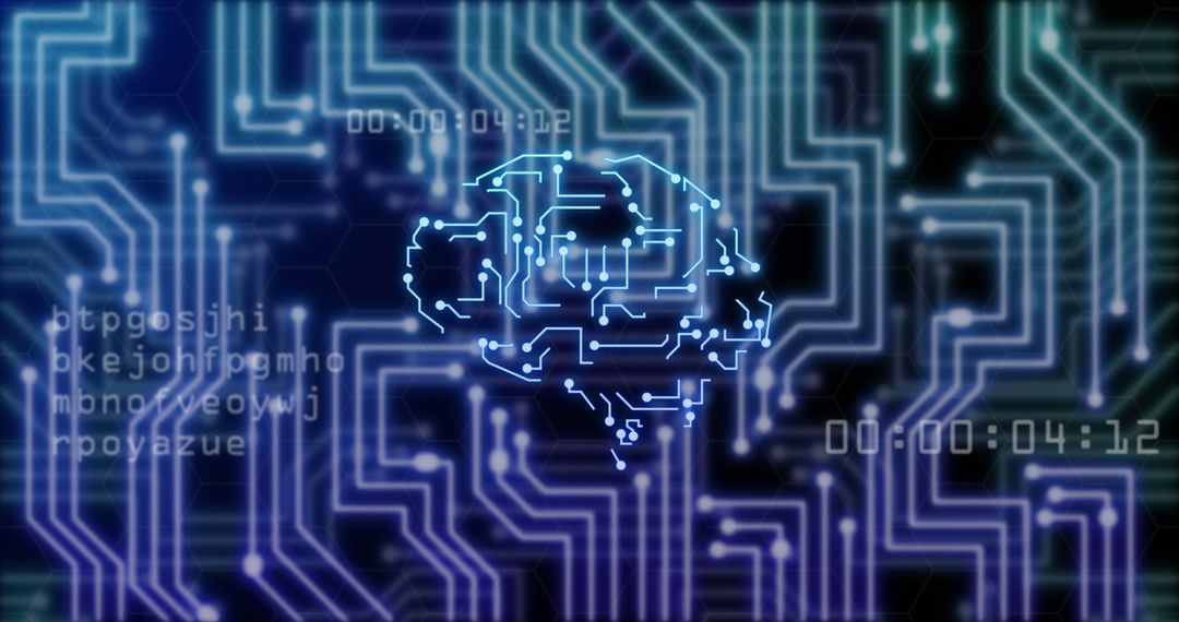 Neon Glowing Network Connections Abstract Conceptual AI Brain