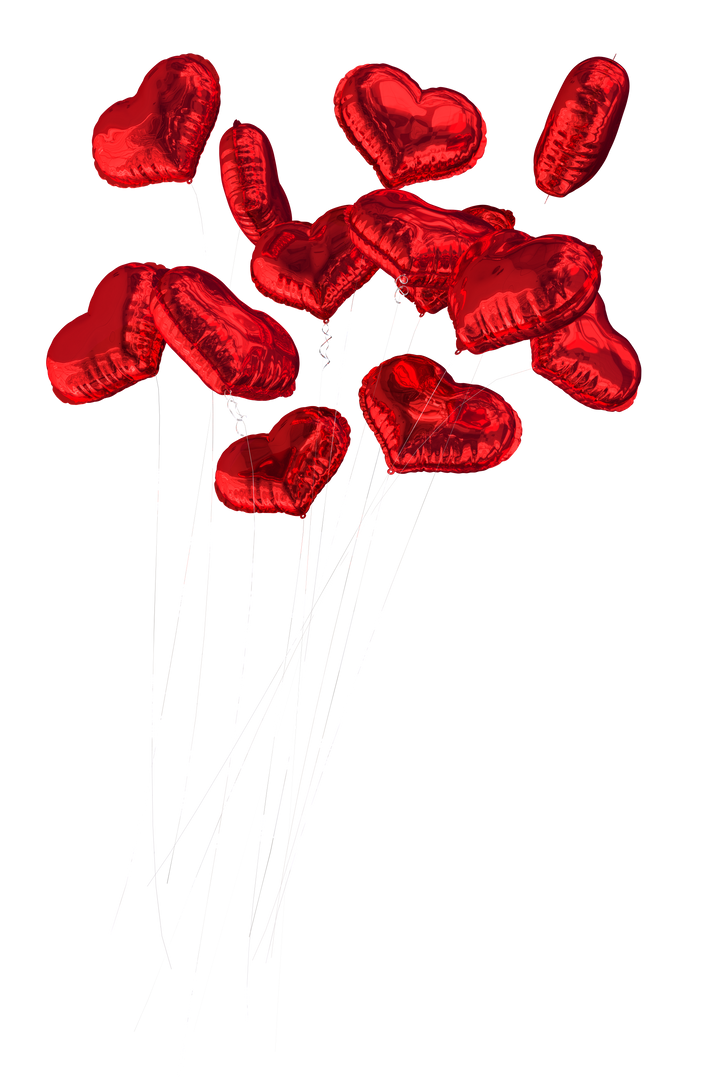 Red Heart Balloons on Transparent Background for Valentine's Day Love Celebrations - Download Free Stock Images Pikwizard.com