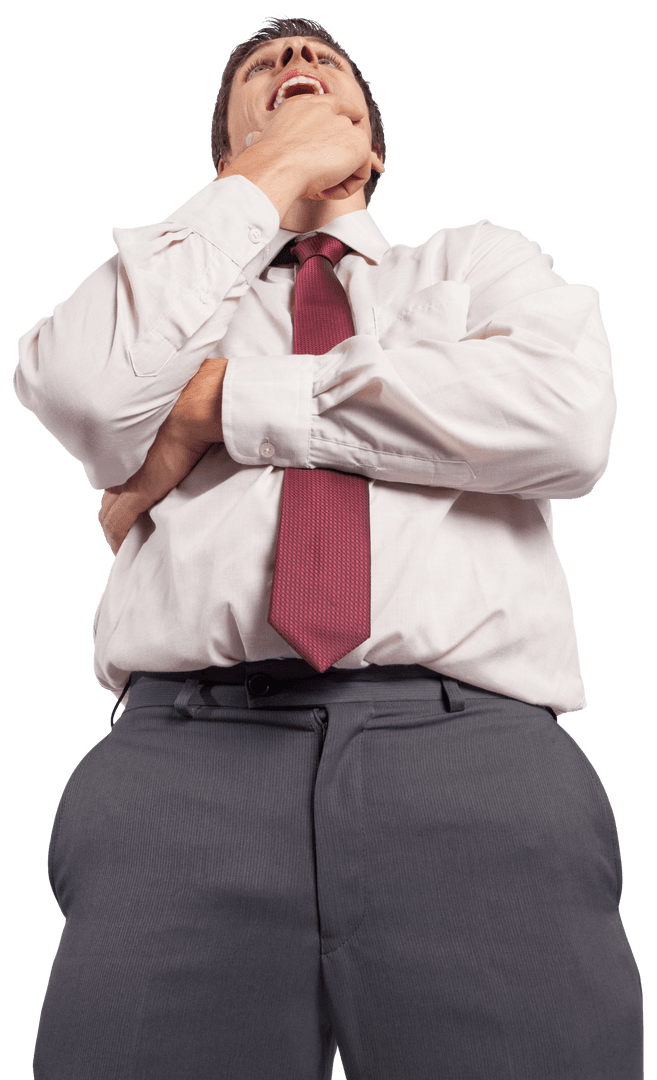 Transparent confident businessman contemplating decision