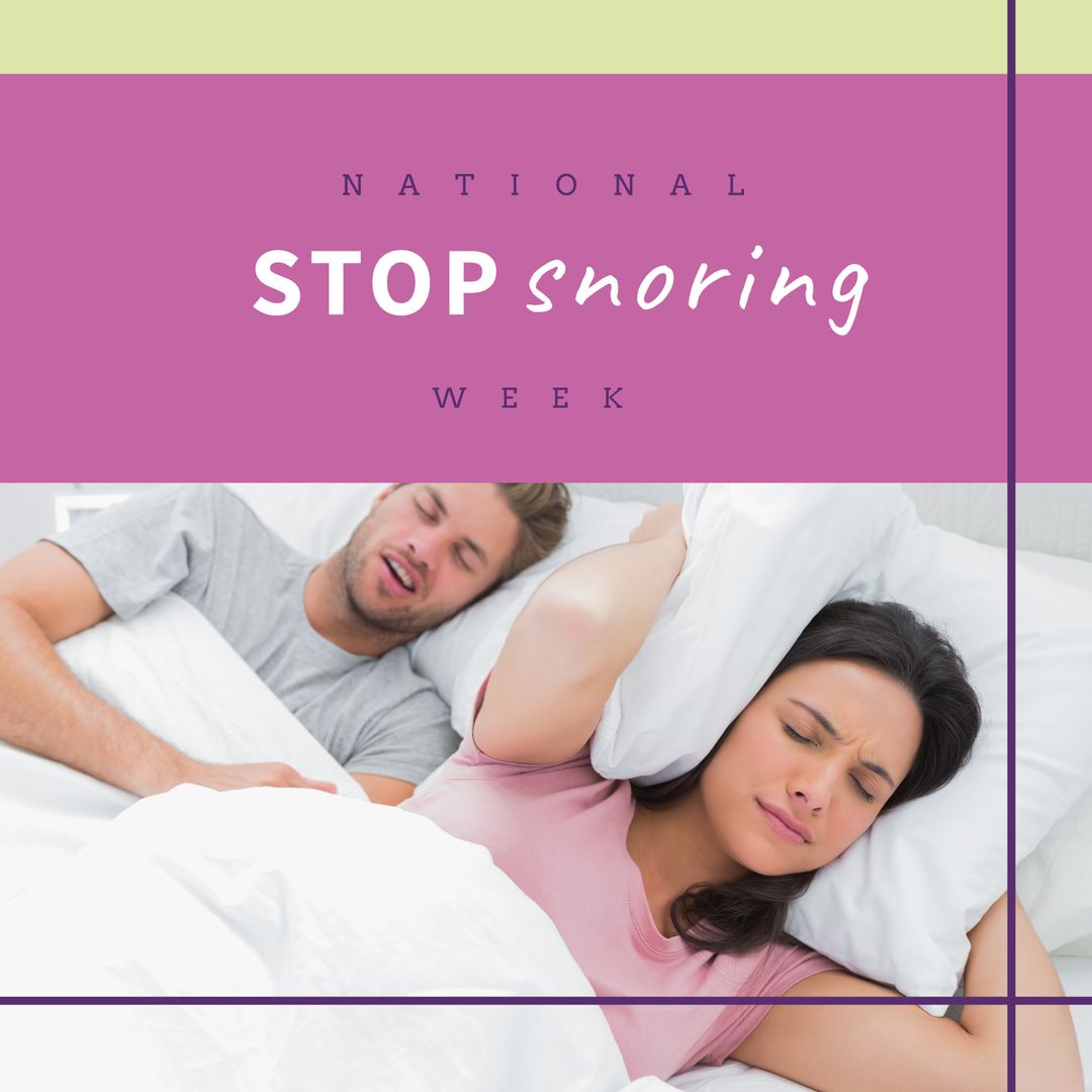 National Stop Snoring Week Promotion Sleep Health Awareness - Download Free Stock Templates Pikwizard.com