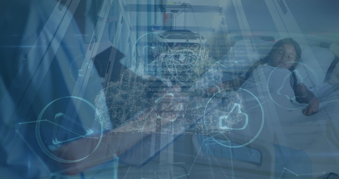 Digital Healthcare Innovations with Connections and Cloud Concept