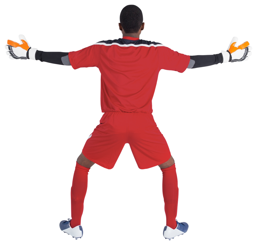 Transparent Image of Goalkeeper in Red Uniform with Arms Outstretched Save - Download Free Stock Images Pikwizard.com