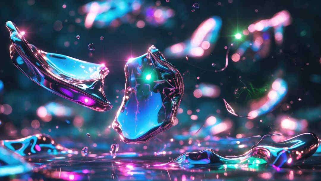 Futuristic Abstract Shards with Neon Glow - Digital AI Art