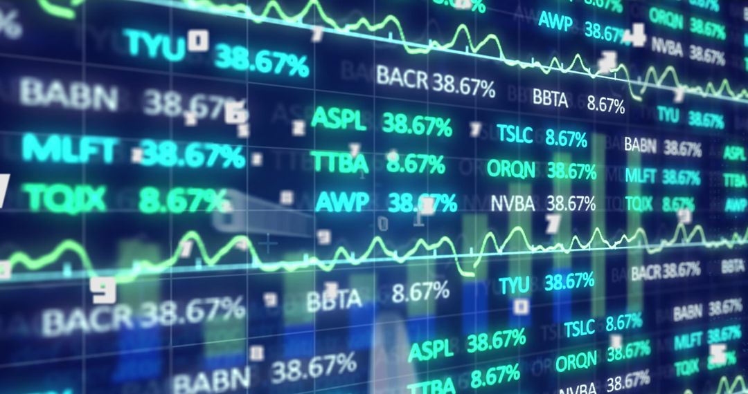 Digital Financial Data on Vibrant Stock Market Display
