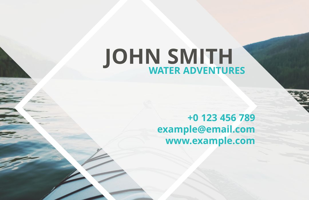 Serene Lake Water Adventures Business Card Template - Download Free Stock Templates Pikwizard.com