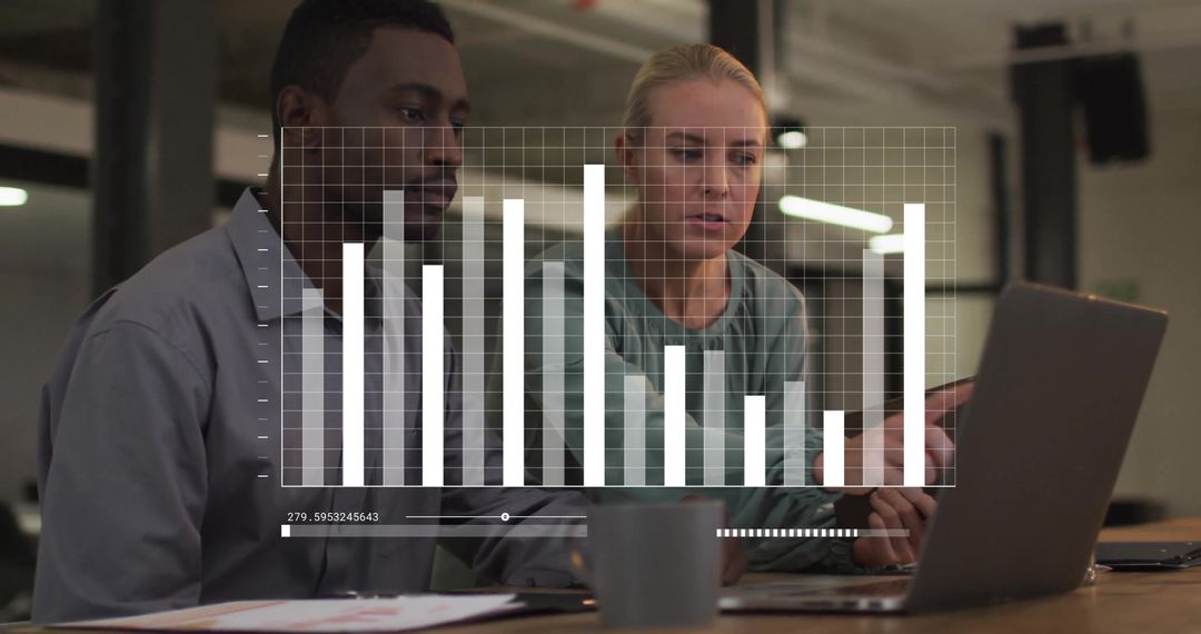Analyzing Financial Data Diverse Business Team Using Laptop