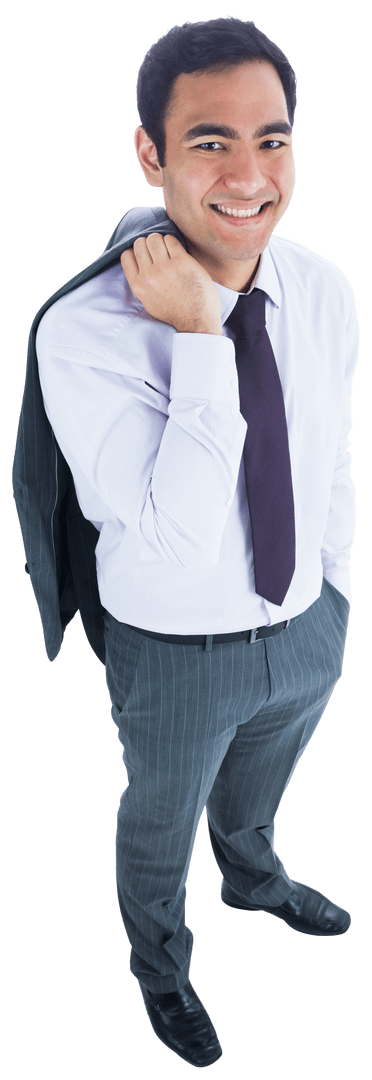 Transparent Professional Businessman in Positive Standing Pose