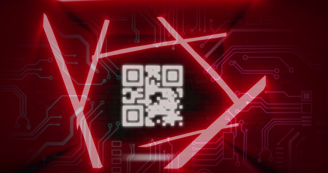 Futuristic QR Code with Glowing Circuit Abstract