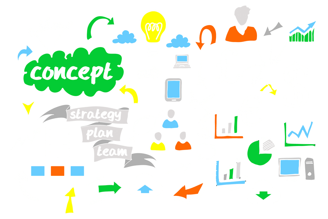 Transparent Business Icons Set with Growth and Communication Elements