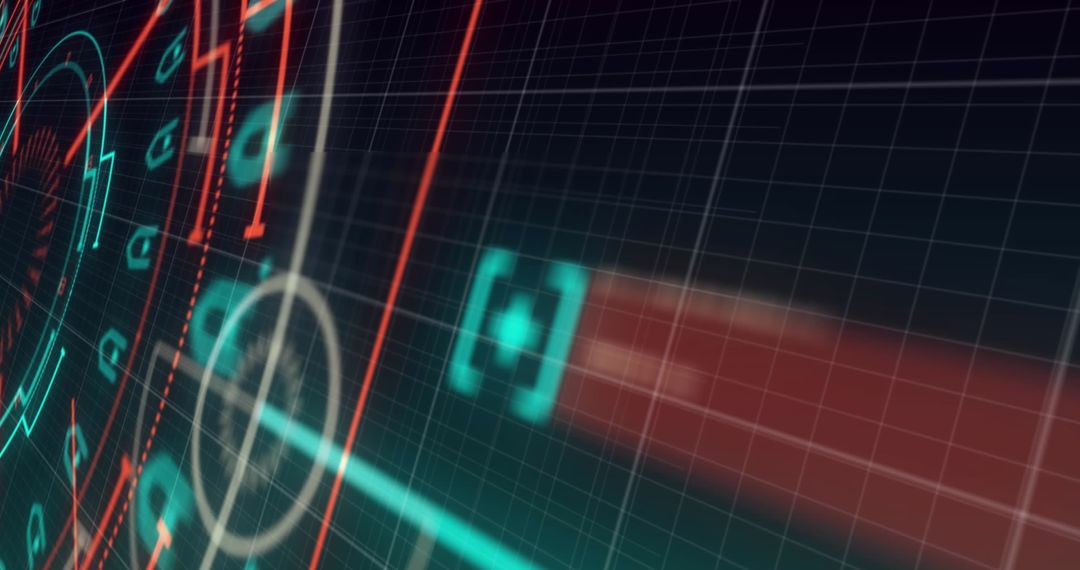 Futuristic Data Interface with Digital Scanner Elements