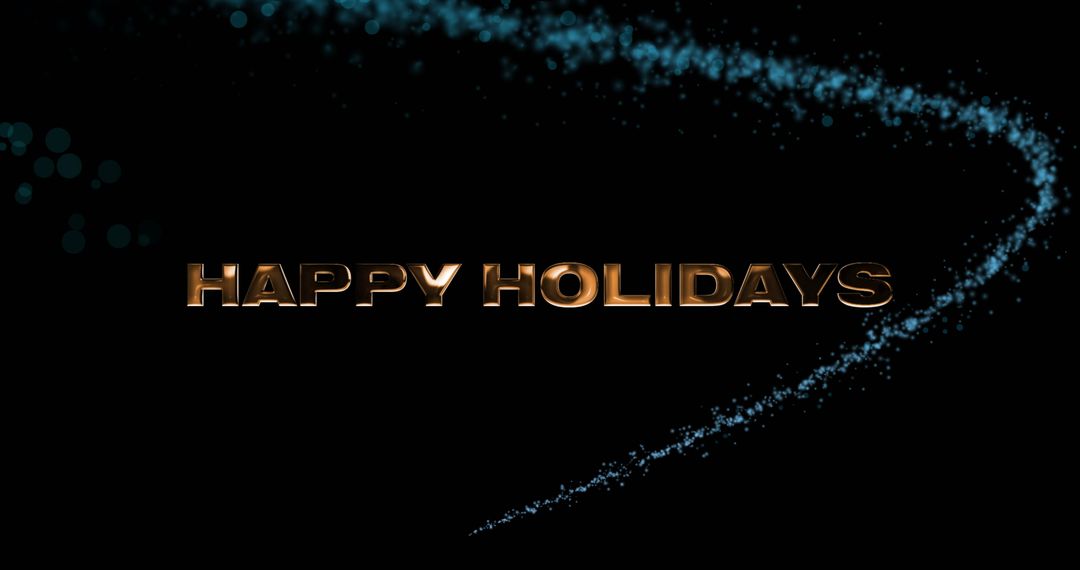Festive Happy Holidays Text with Glowing Light Arc on Black