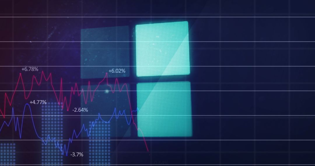 Digital Grid Analyzing Financial Data Statistics