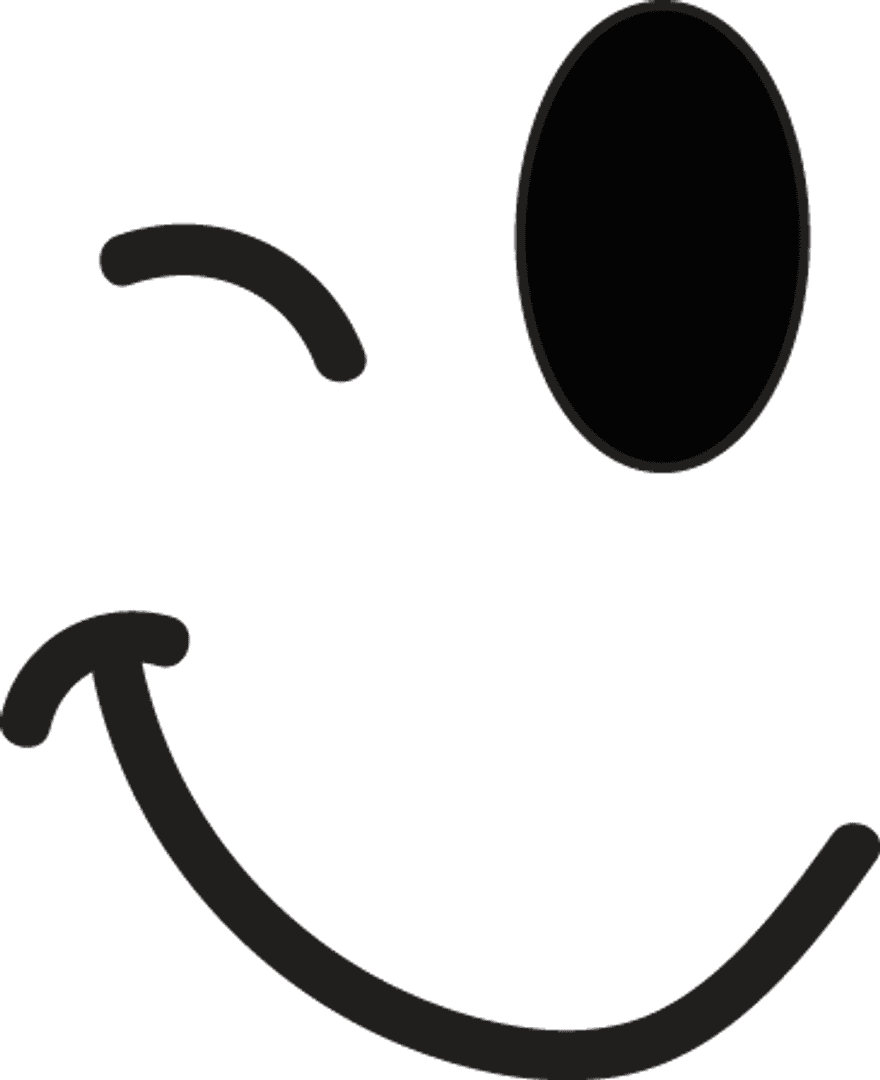 Winking Smiley Face on Transparent Background for Digital Use