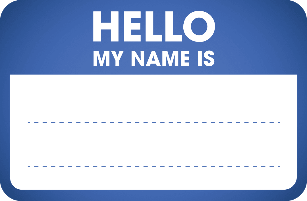 Transparent Background Illustration of ID with Hello My Name Is