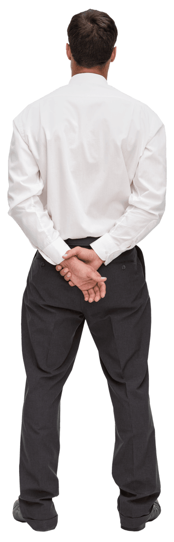 Businessman Turning Away Transparent Isolated Backside View