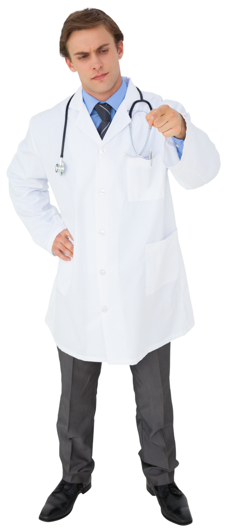 Caucasian Doctor Pointing with Finger Transparent Background - Download Free Stock Images Pikwizard.com