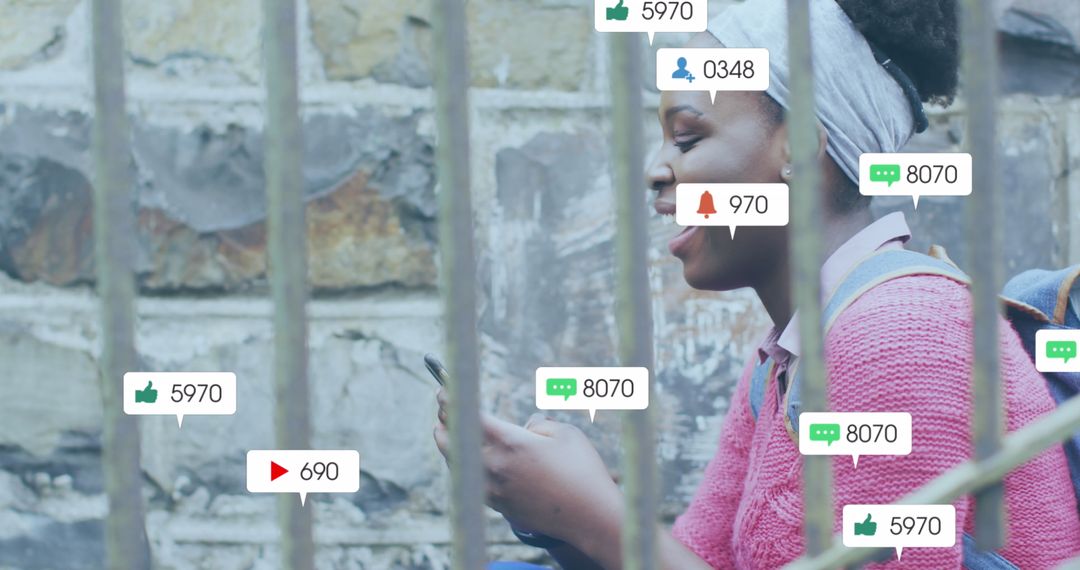 Woman Engaging with Social Media Modifications on Smartphone