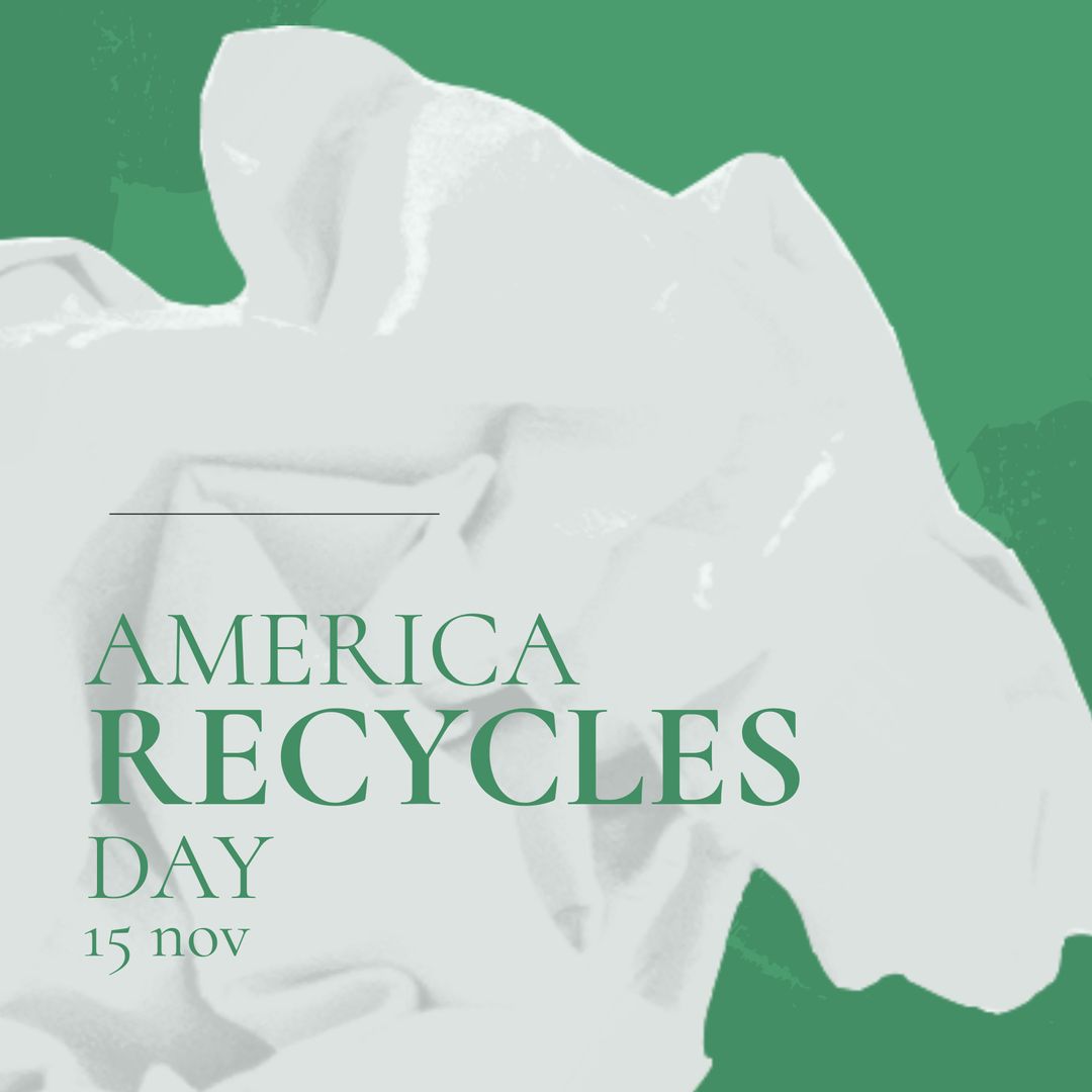 America Recycles Day November 15 Poster with Crumpled Paper - Download Free Stock Templates Pikwizard.com