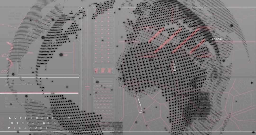 Futuristic Digital Globe Interface With Data Visualizations