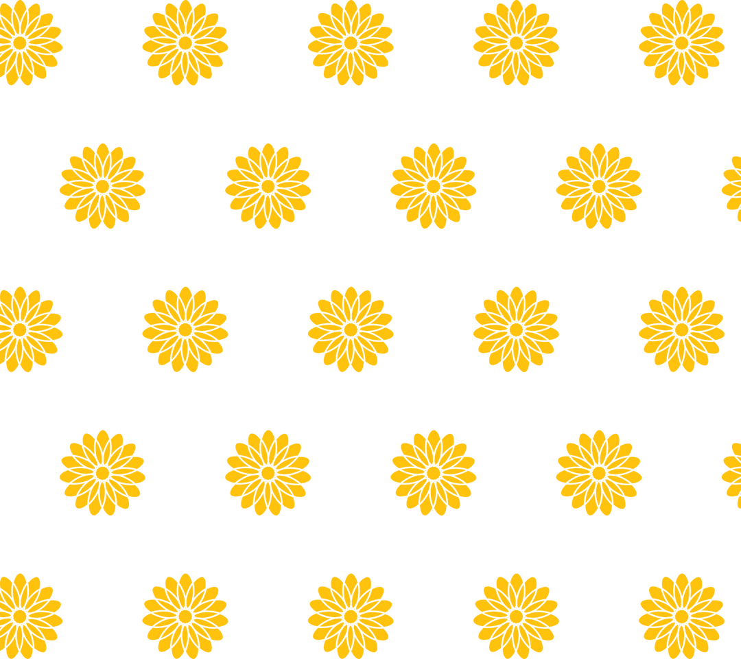 Yellow Sunflower Pattern Transparent Background Vector