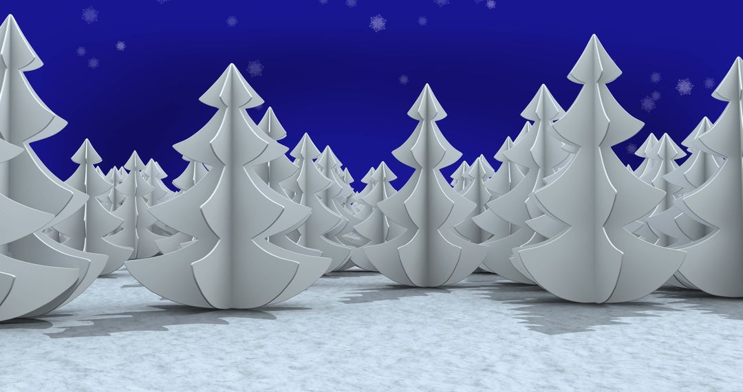 Digital Winter Wonderland with Minimalist Fir Trees