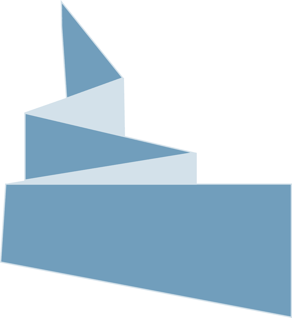 Abstract Blue Polygonal Shape on Transparent Background