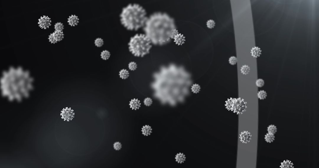 Floating Virus Cells in Dark Abstract Space