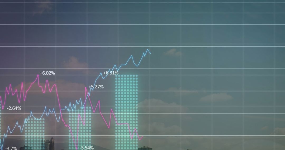 Abstract Financial Chart Showing Upward Trend in Global Market
